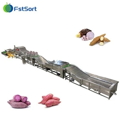Makinë e plotë automatike e klasifikimit për pastrimin e patates së ëmbël për pastrimin e pastrimit të përpunimit